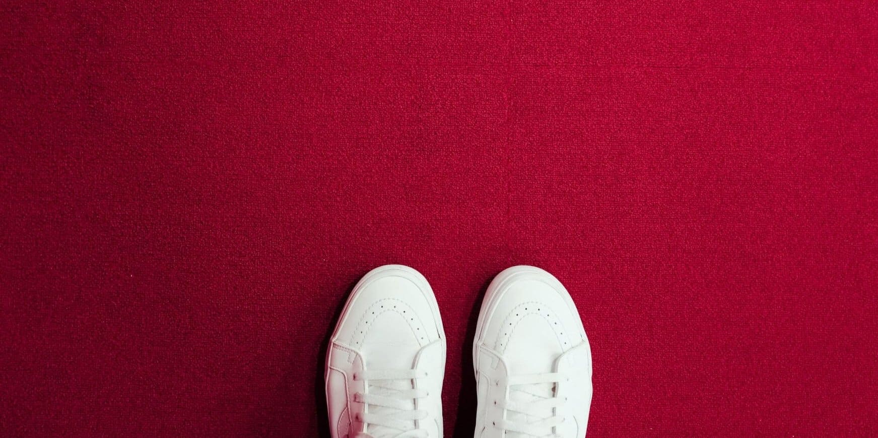 A photo of a person shoes from above