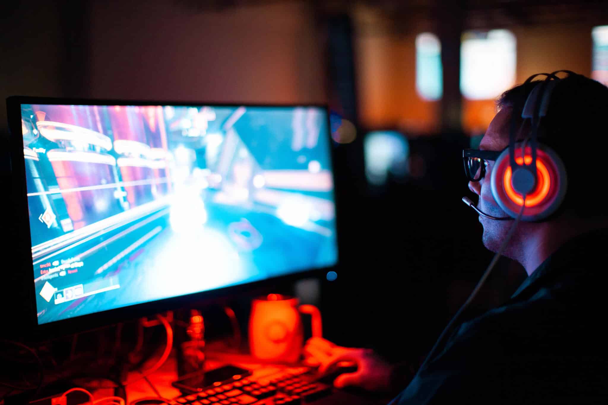 An esport player in action