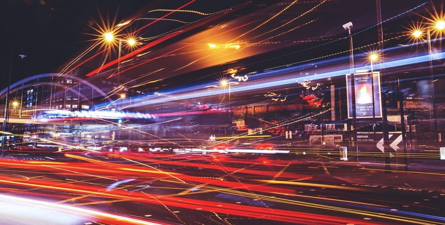 Creative picture of city lights and trafic